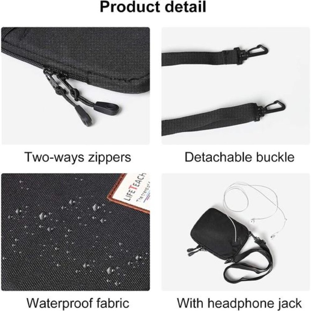 Small Crossbody Bag for Men, Mini Messenger Bag Shoulder Bag for Phone Passport - Picture 6 of 6